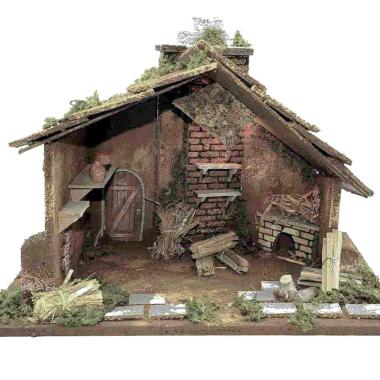 Capanna Legno con Luci cm.45x30xH35 | Rossi Rosa