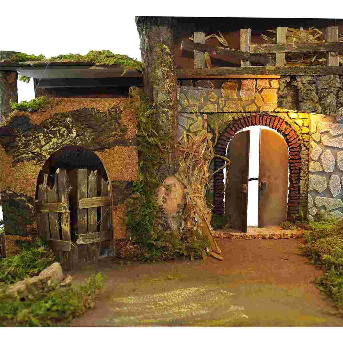 Capanna Legno con Luci cm.50x26x36 | Rossi Rosa