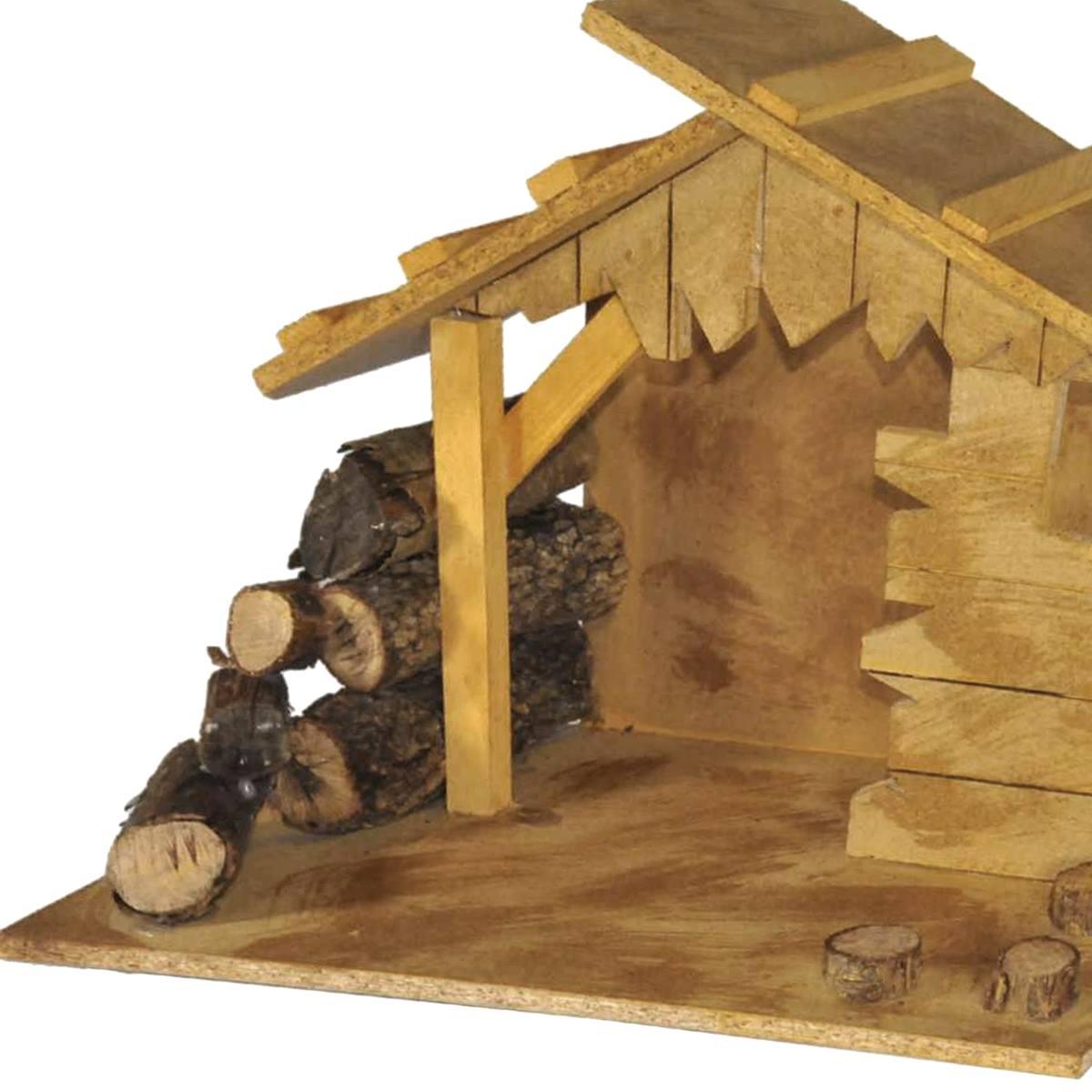 Capanna Legno con Luci cm.50x26xH35 | Rossi Rosa