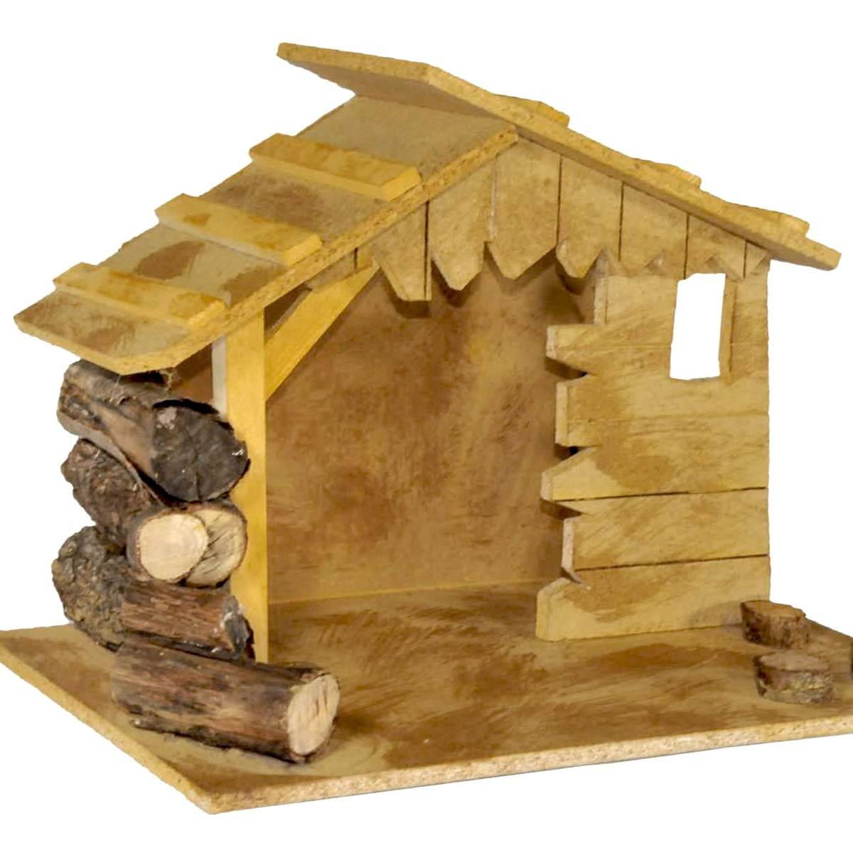 Capanna Legno con Luci cm.50x26xH35 | Rossi Rosa