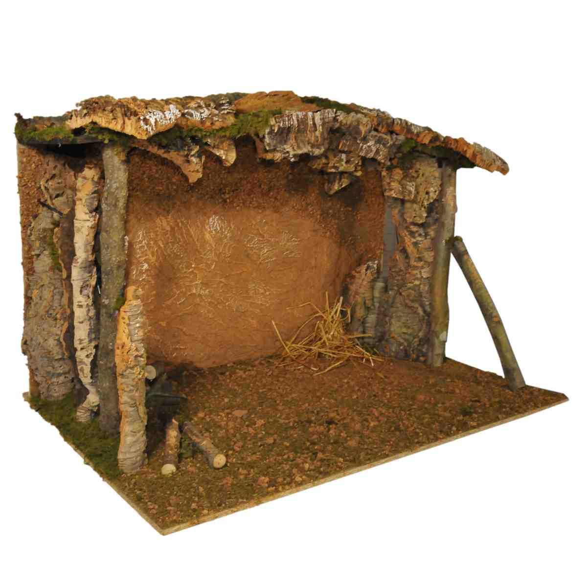 Capanna Legno con Luci Fuoco cm.115x75x70 | Rossi Rosa