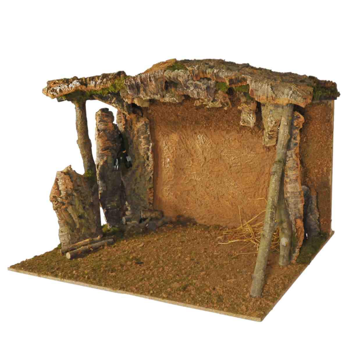 Capanna Legno con Luci Fuoco cm.115x75x70 | Rossi Rosa