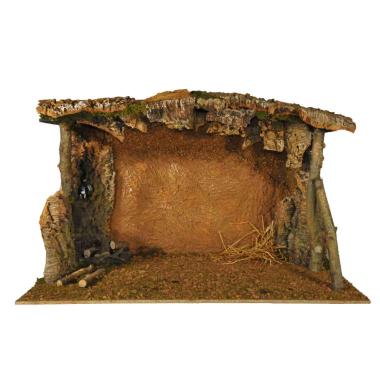 Capanna Legno con Luci Fuoco cm.115x75x70 | Rossi Rosa