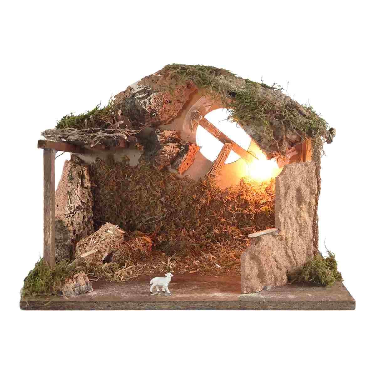 Capanna Legno con Luci cm.33x18x22 | Rossi Rosa