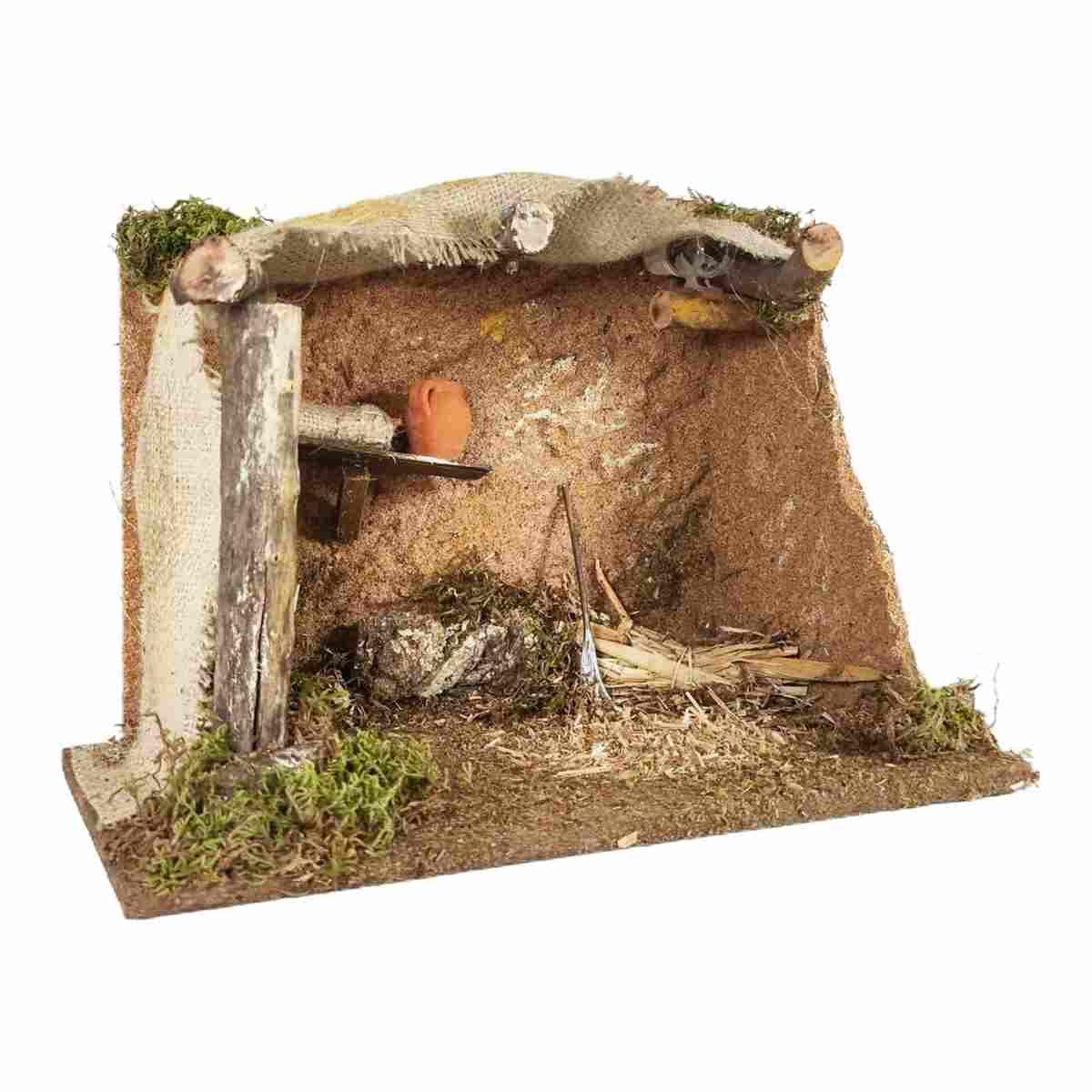 Capanna Legno con Luci cm.33x18x24 | Rossi Rosa