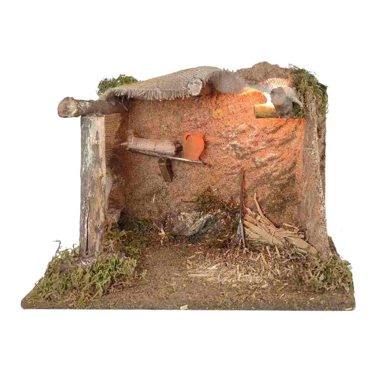 Capanna Legno con Luci cm.33x18x24 | Rossi Rosa