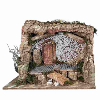 Capanna Legno con Luci cm.50x26xH35 | Rossi Rosa