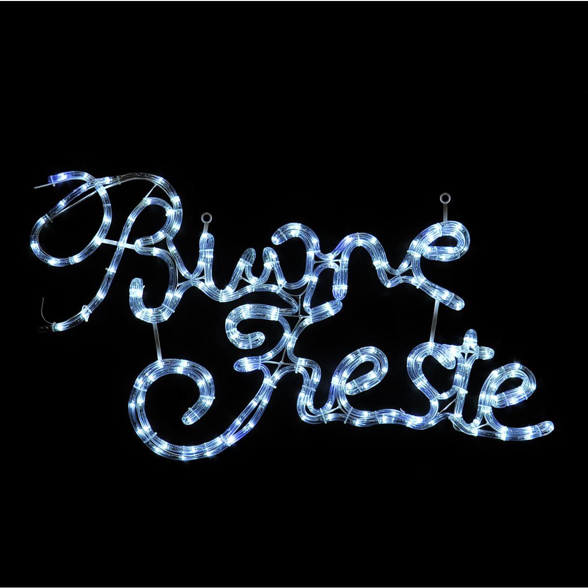 Luci Natale Esterno LED 224 Scritta Buone Feste Bianco cm.83x46 |Moranduzzo