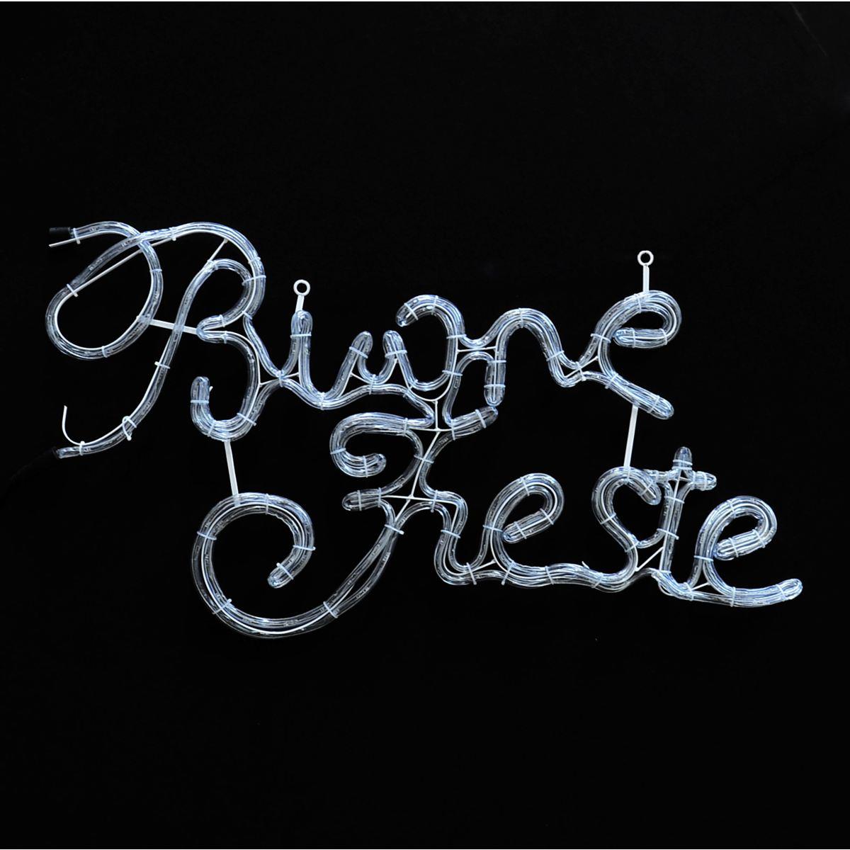 Luci Natale Esterno LED 224 Scritta Buone Feste Bianco cm.83x46 |Moranduzzo