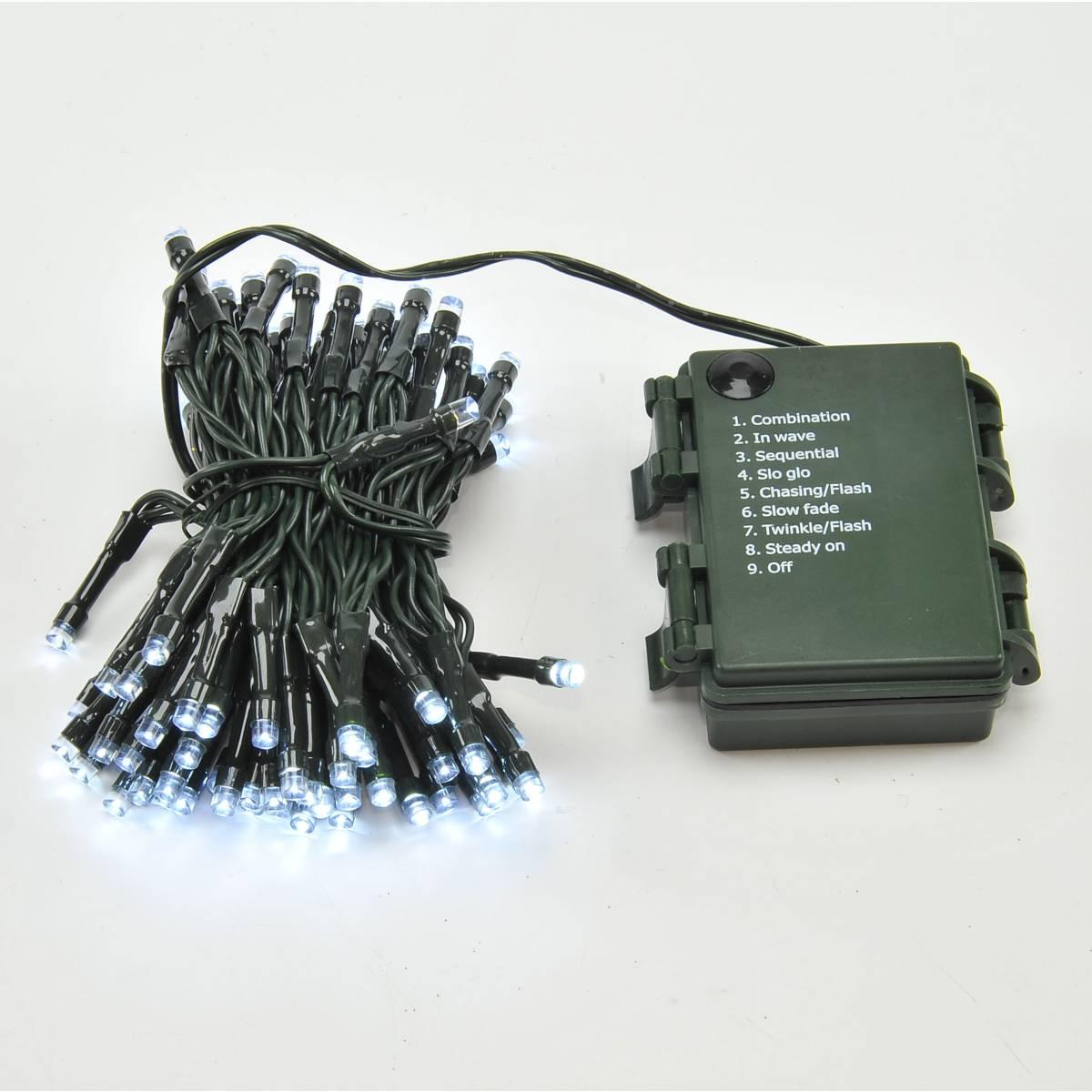 Luci Natale Esterno Batteria LED 100 Bianco Freddo con Timer |Moranduzzo