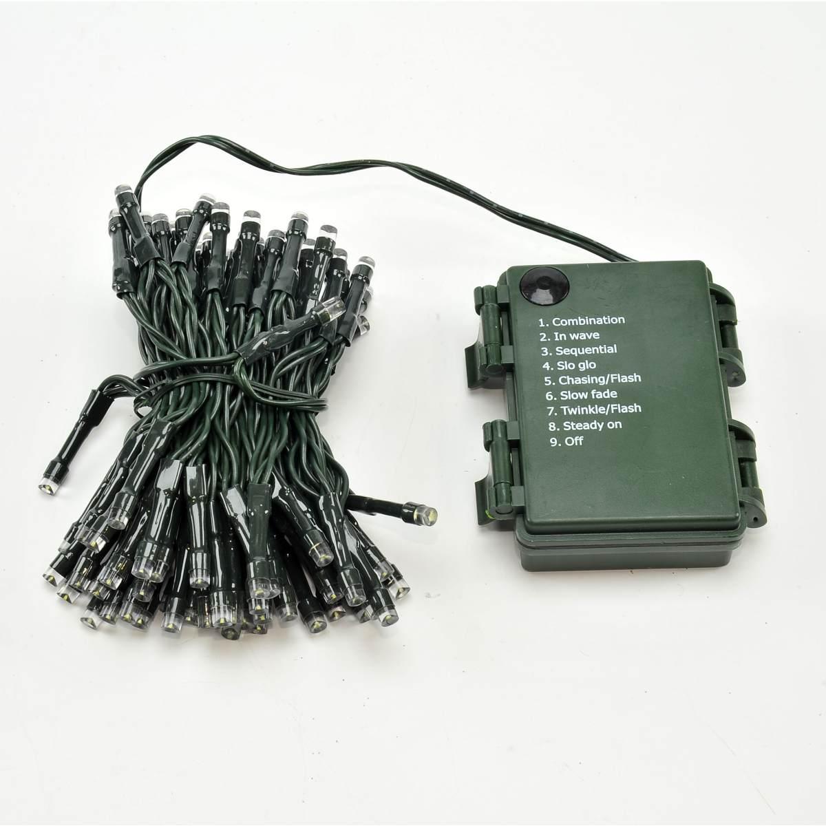 Luci Natale Esterno Batteria LED 100 Bianco Freddo con Timer |Moranduzzo