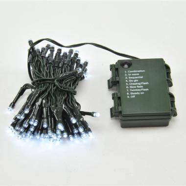 Luci Natale Esterno Batteria LED 100 Bianco Freddo con Timer |Moranduzzo