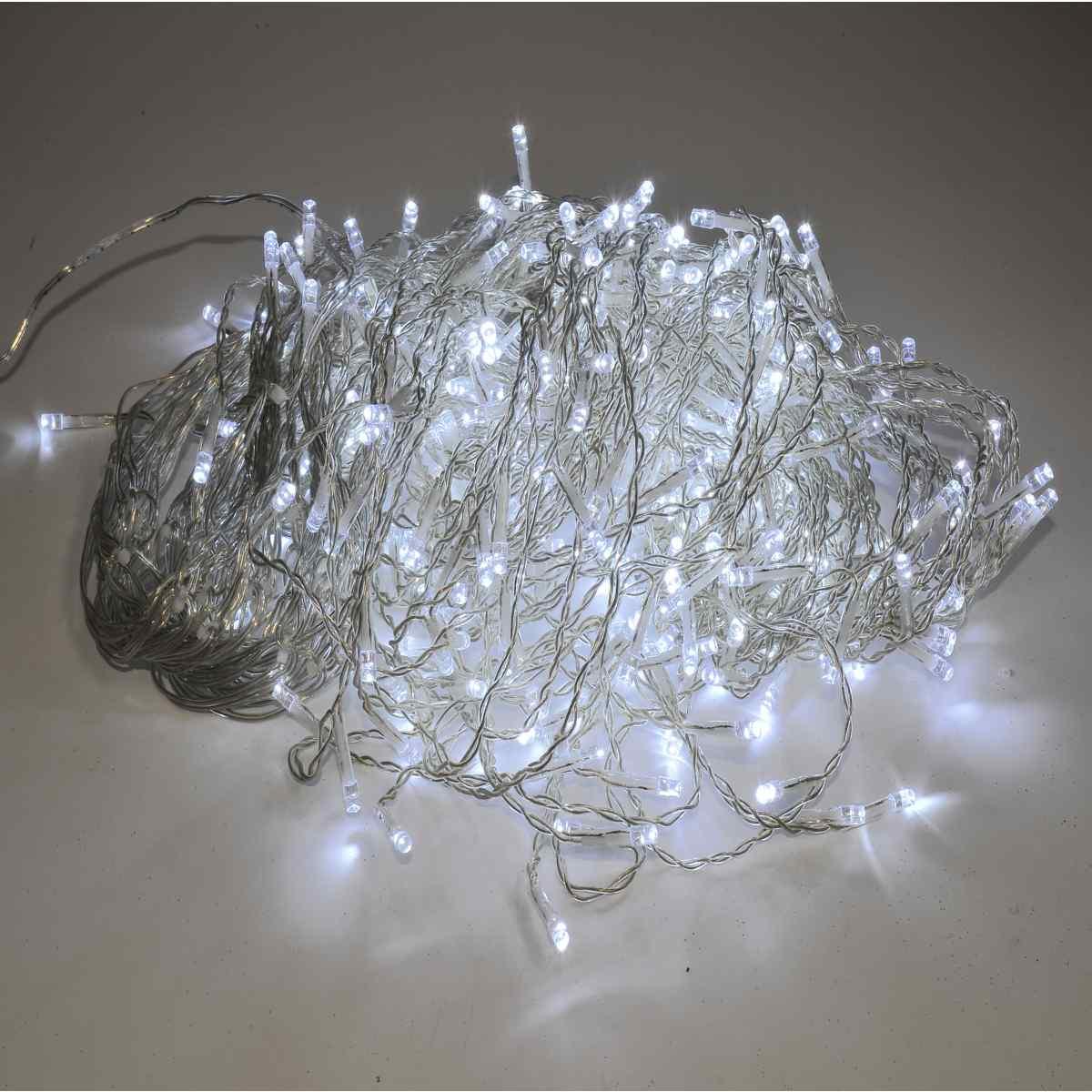 Luci Tenda 400 Cascata Bianco e Blu Led Esterno cm.400x100