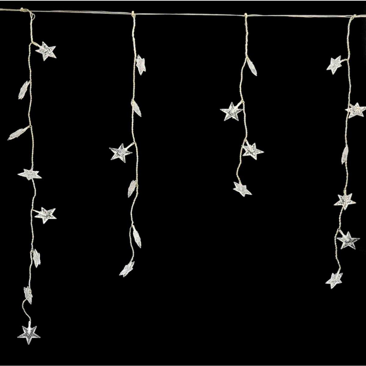 Luci Natale Tenda Esterno LED 180 Stelle Bianco Freddo cm.420xh50 |Moranduzzo