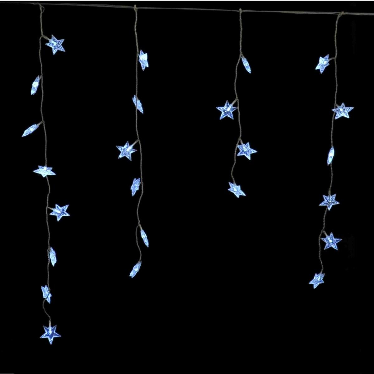 Luci Natale Tenda Esterno LED 180 Stelle Bianco Freddo cm.420xh50 |Moranduzzo