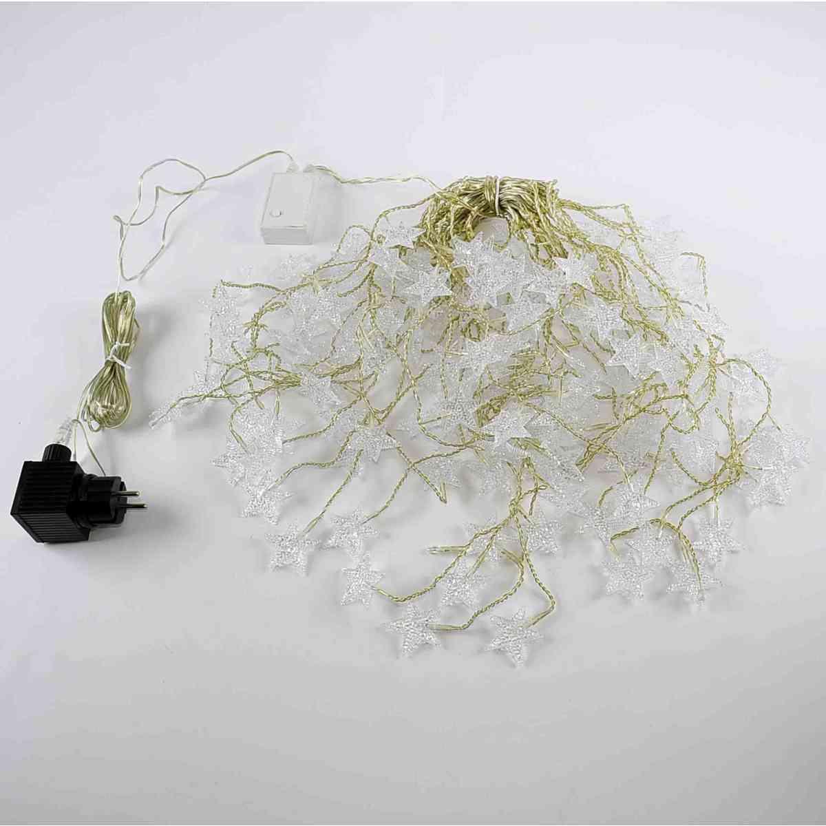 Luci Natale Tenda Esterno LED 180 Stelle Bianco Freddo cm.420xh50 |Moranduzzo