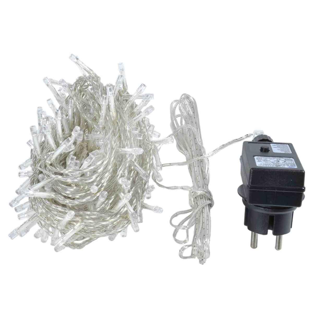 Luci Natale esterno LED 180 Blu con Giochi Cavo Trasparente |Moranduzzo