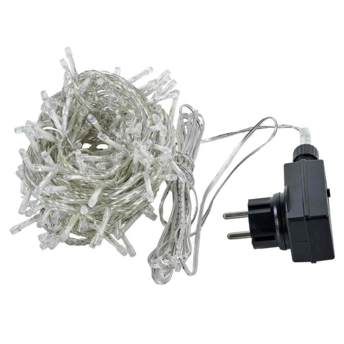 Luci Natale esterno LED 180 Verde con Giochi Cavo Trasparente |Moranduzzo