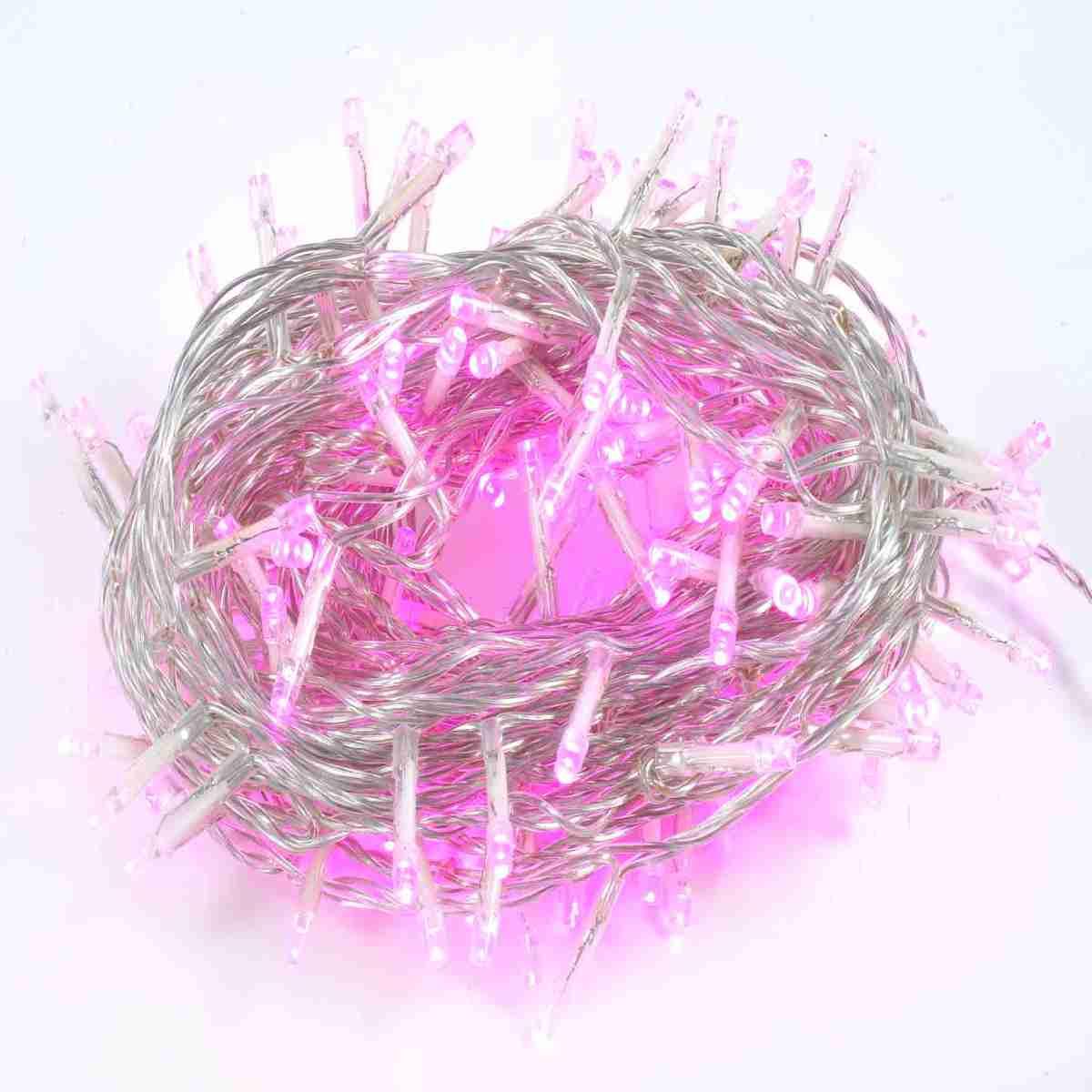 Luci Natale esterno LED 180 Ciclamino con Giochi Cavo Trasparente |Moranduzzo