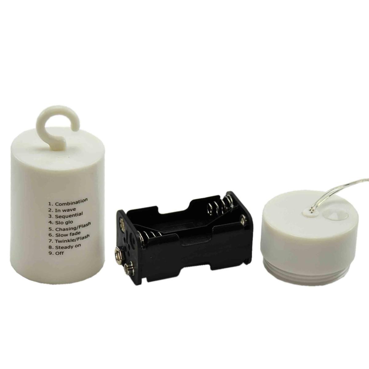 Luci Natale Esterno Batteria LED 180 Bianco Freddo Cavo Trasparente Timer |Moranduzzo