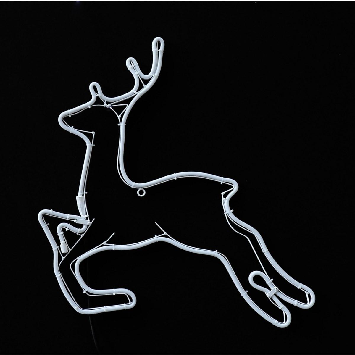 Luci Natale Esterno LED 360 Renna Bianco Freddo cm.57x57 |Moranduzzo