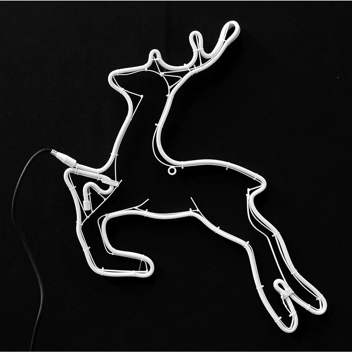 Luci Natale Esterno LED 360 Renna Bianco Caldo cm.57x57 |Moranduzzo