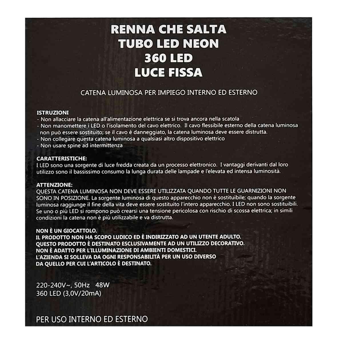 Luci Natale Esterno LED 360 Renna Bianco Caldo cm.57x57 |Moranduzzo