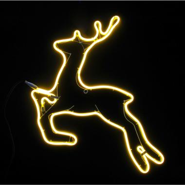 Luci Natale Esterno LED 360 Renna Bianco Caldo cm.57x57 |Moranduzzo