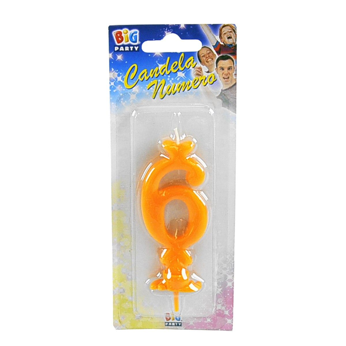 Candelina Compleanno N.6 Arancio |M2 Store