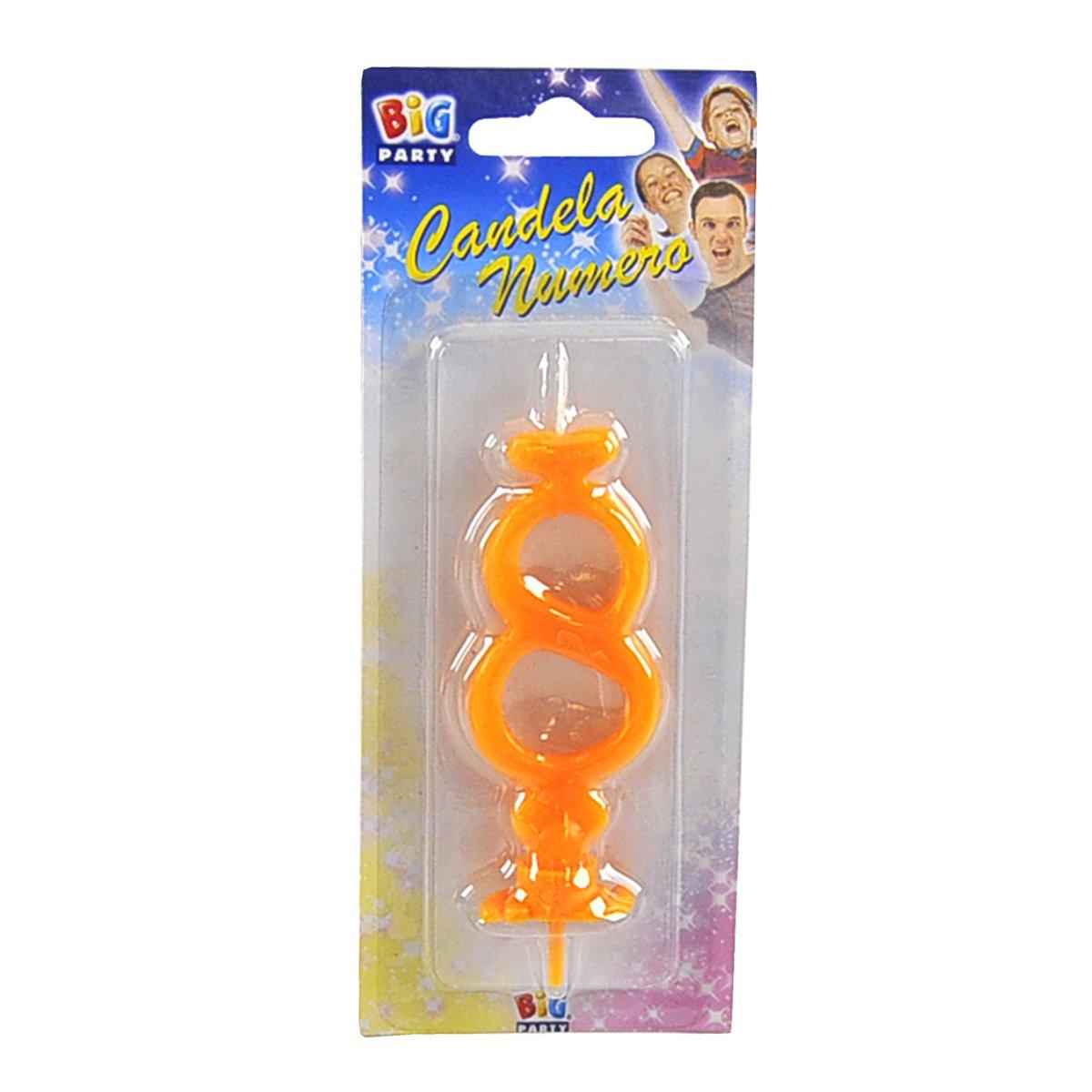Candelina Compleanno N.8 Arancio |M2 Store