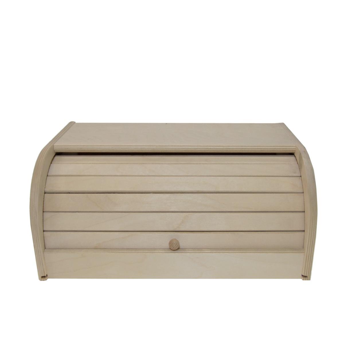 Porta Pane Legno Chiaro con Serrandina 39x25x17 | Casa Conte