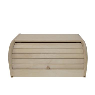 Porta Pane Legno Chiaro con Serrandina 39x25x17 | Casa Conte