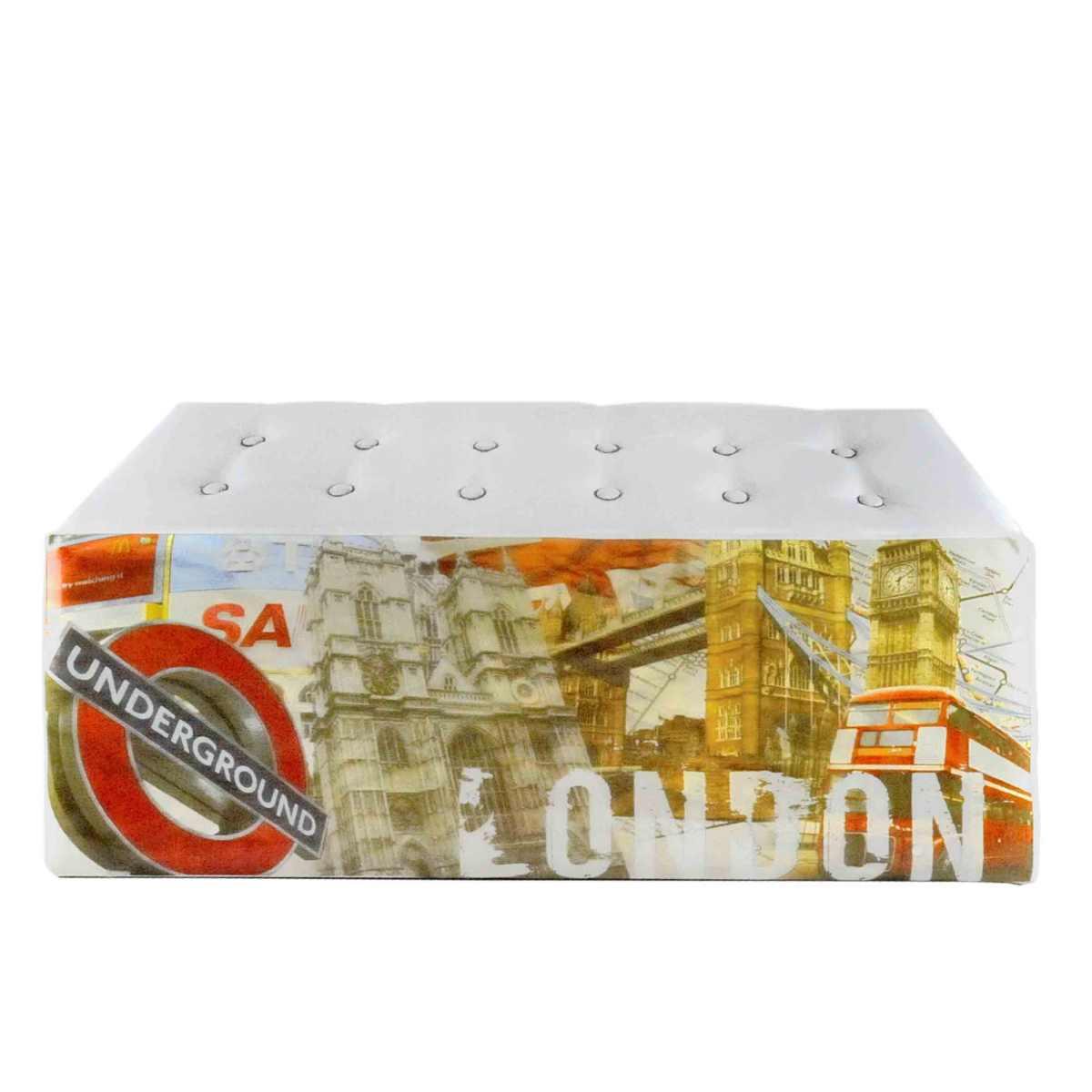 Cubo Pouf Pelle Londra cm.39x90x37 | M2 Store