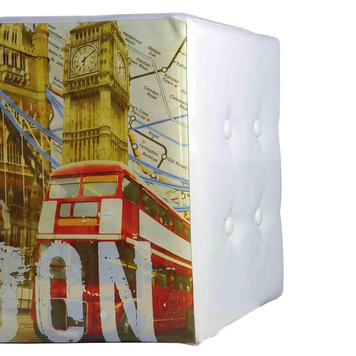 Cubo Pouf Pelle Londra cm.39x90x37 | M2 Store