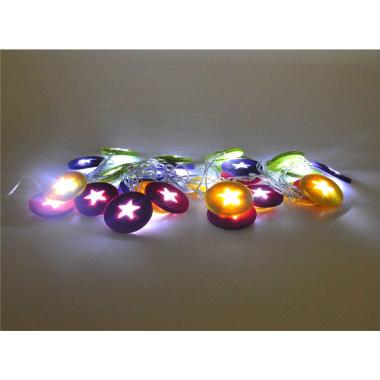 Luci Interno 30 Led Dischi Tessuto con Stelle Luce Fredda