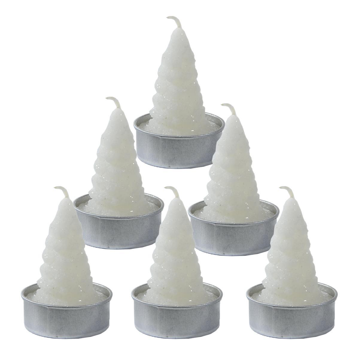 Candela Natale Albero cm.h6 Bianco Set pz.6 |M2 Store