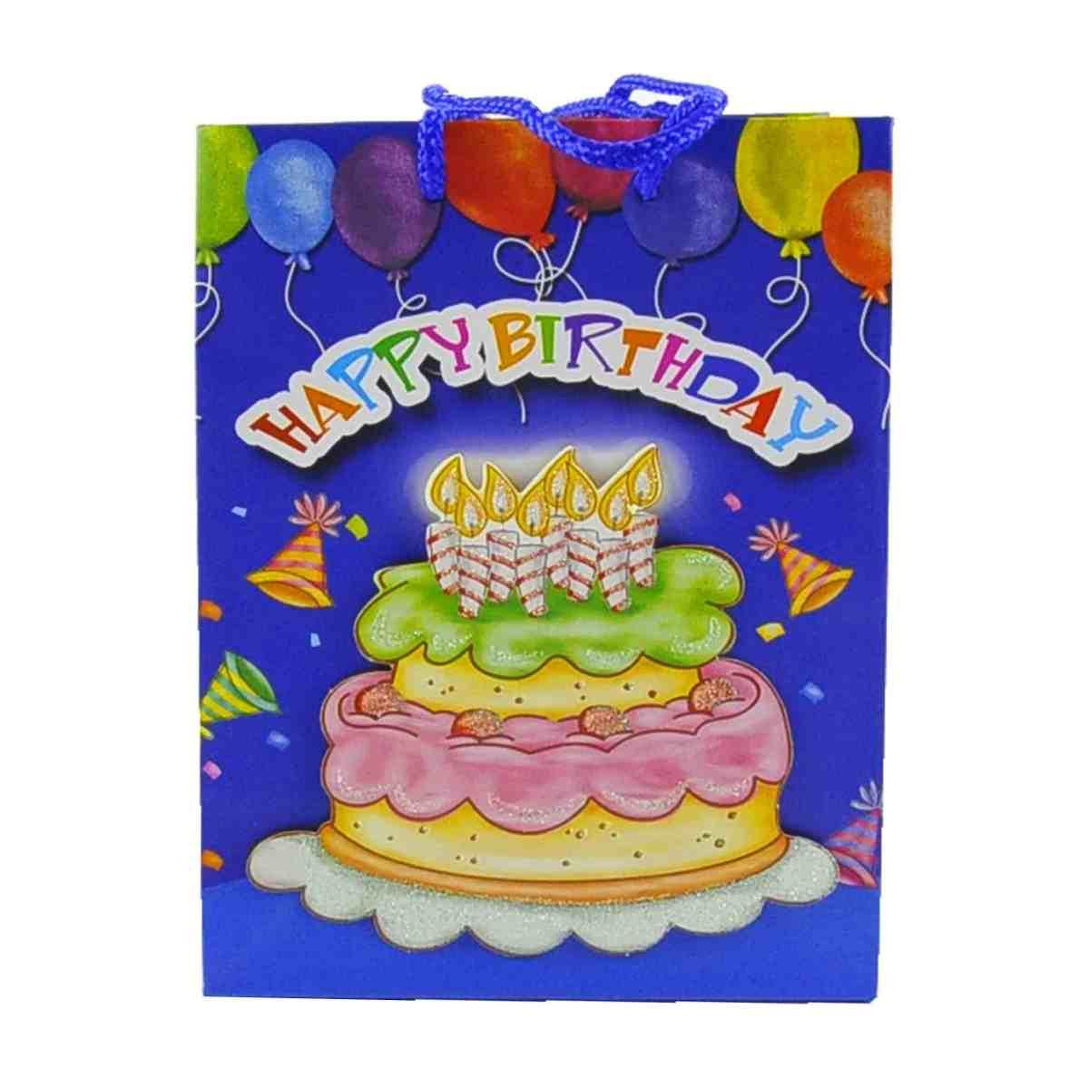 Busta Regalo cm.18x10x23 Happy Birthday 3D 4 Colori |M2 Store