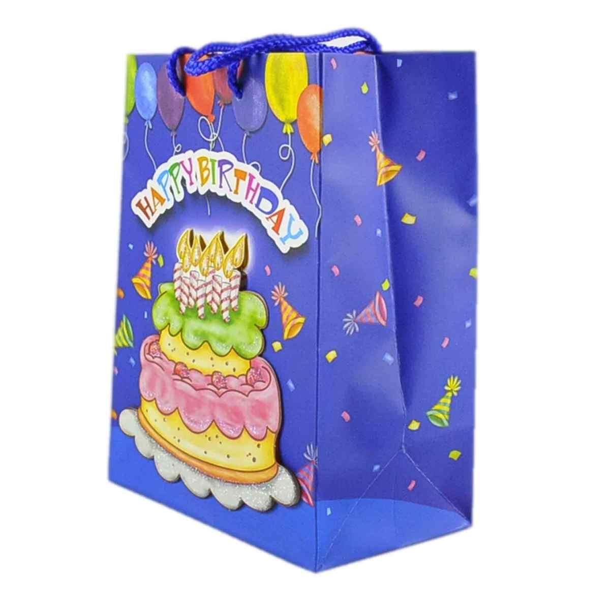 Busta Regalo cm.18x10x23 Happy Birthday 3D 4 Colori |M2 Store