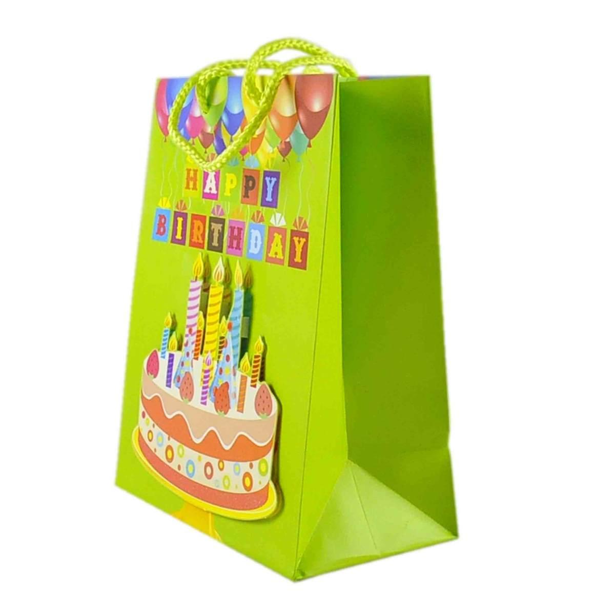 Busta Regalo cm.18x10x23 Happy Birthday 3D 4 Colori |M2 Store