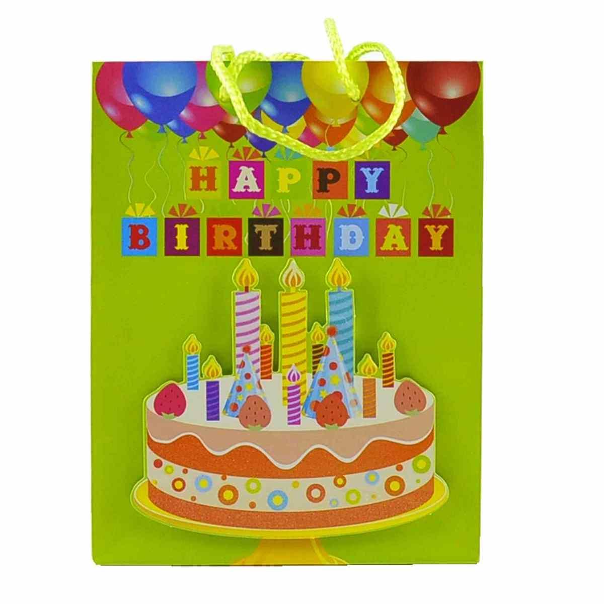 Busta Regalo cm.18x10x23 Happy Birthday 3D 4 Colori |M2 Store