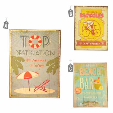 Quadro Lamiera 30x40 3 Soggetti Assortiti | M2 Store