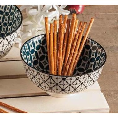 Ciotola Cer. Decori Nero Grigio cm.12x6 | M2 Store