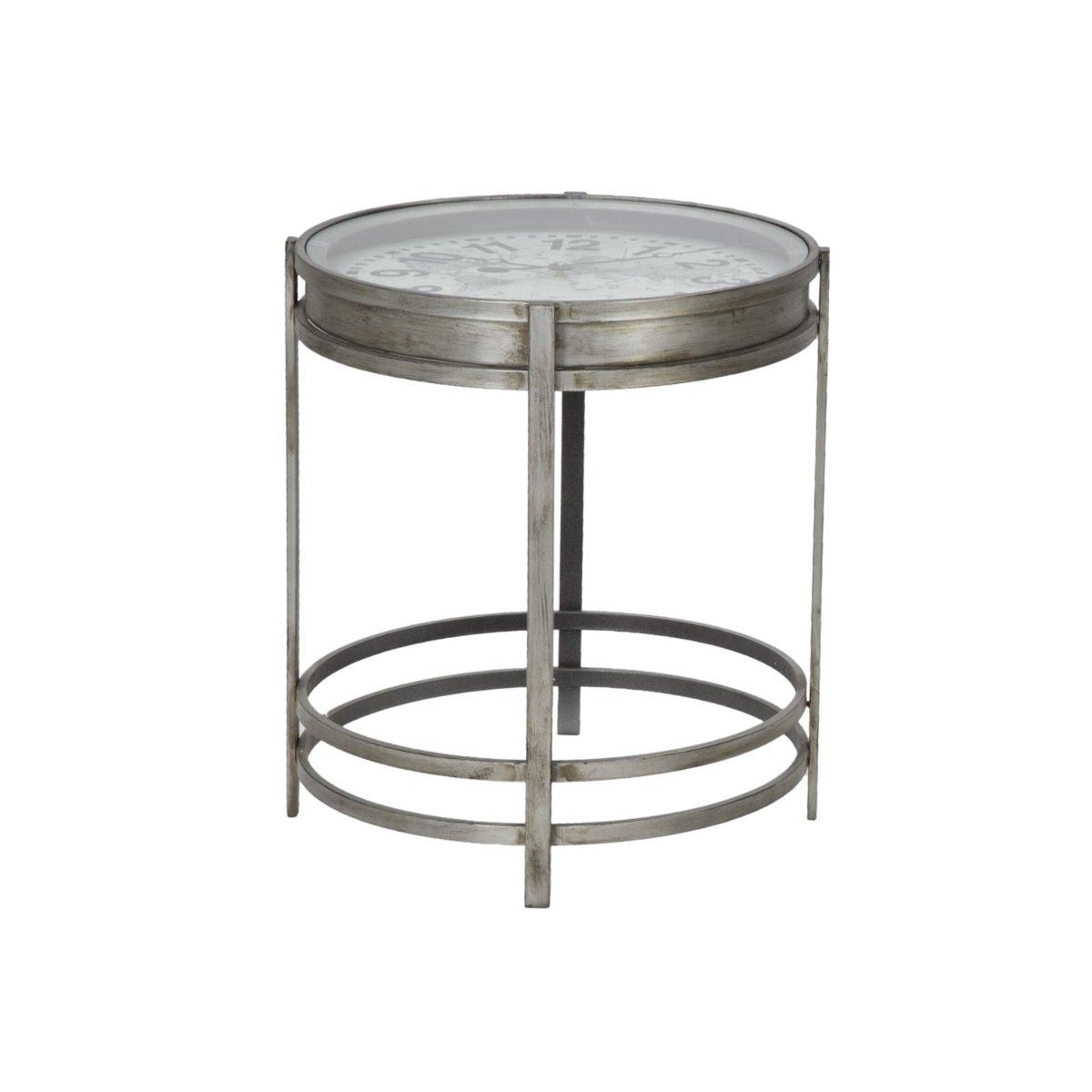 Tavolo Mondo Metallo Con Orologio cm.Ø42xh54 |Mauro Ferretti