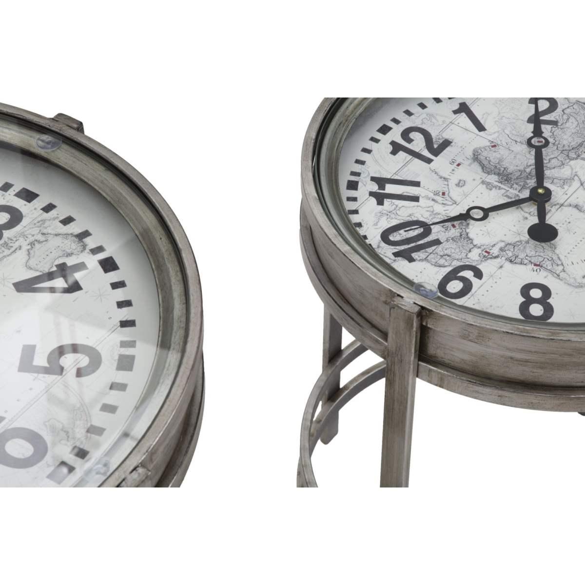 Tavolo Mondo Metallo Con Orologio cm.Ø42xh54 |Mauro Ferretti