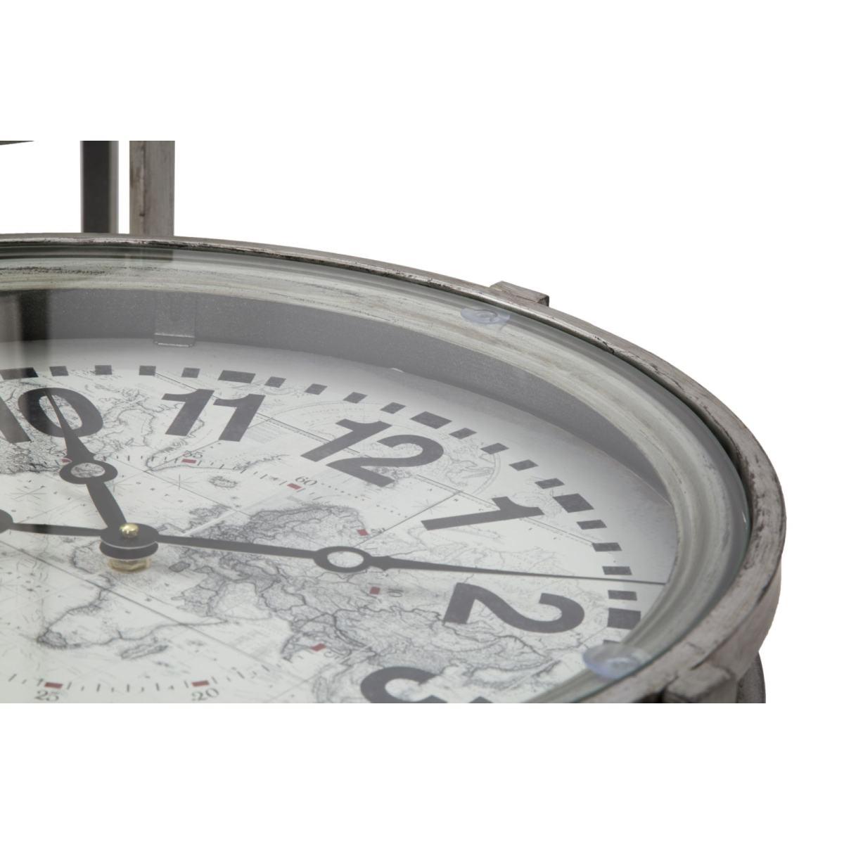 Tavolo Mondo Metallo Con Orologio cm.Ø42xh54 |Mauro Ferretti