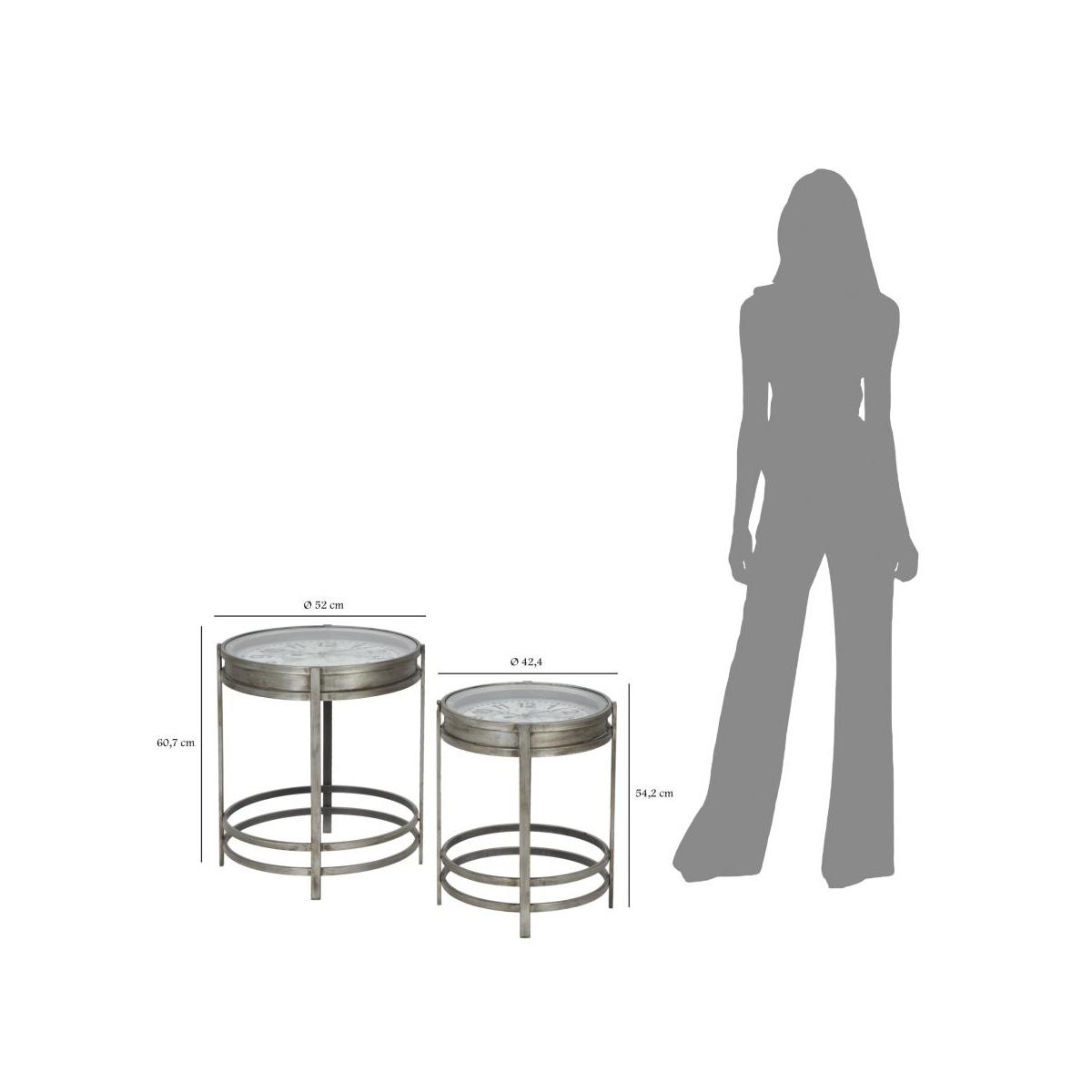 Tavolo Mondo Metallo Con Orologio cm.Ø42xh54 |Mauro Ferretti