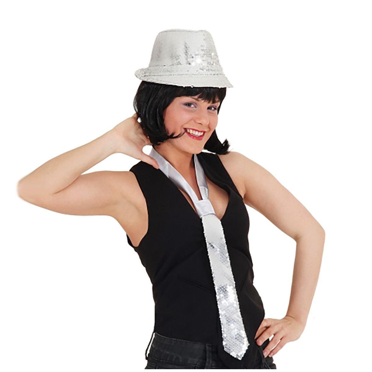 Cravatta con Paillettes Argento |Orlob