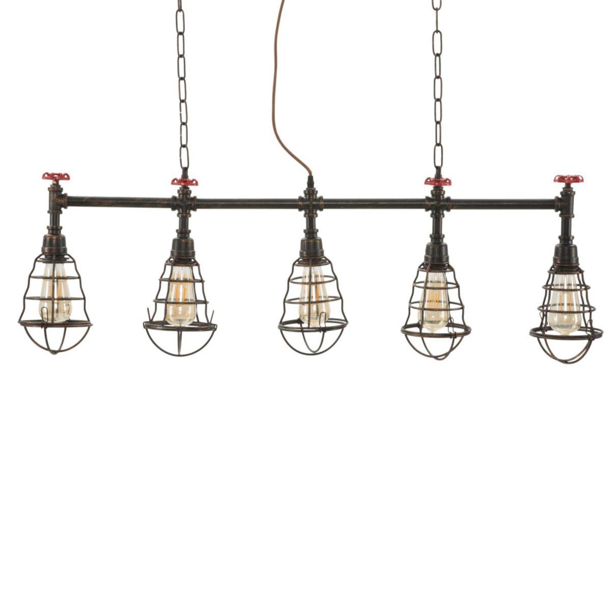 Lampadario Metallo Industry 5 Luci cm.114 |Mauro Ferretti