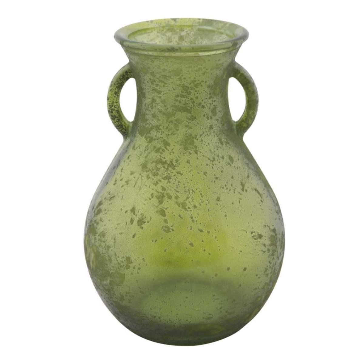 Vaso Vetro Anfora Verde cm.Ø15x24 |Mauro Ferretti