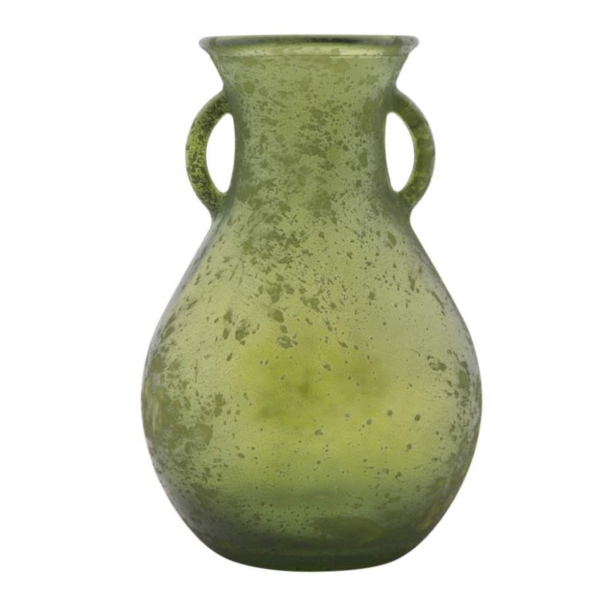 Vaso Vetro Anfora Verde cm.Ø15x24 |Mauro Ferretti